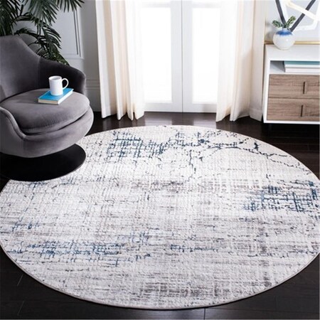 Safavieh 6 ft. 7 in. x 6 ft. 7 in. Amelia Contemporary Round Power Loomed Rug - Gray & Blue ALA254G-7R